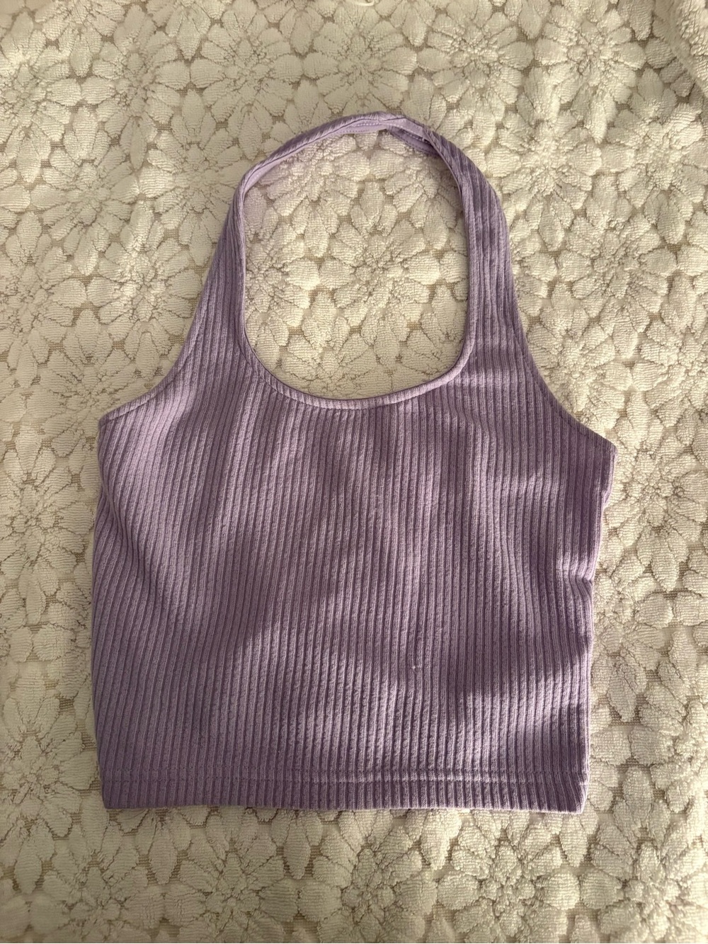 H&M Ribbed Lilac Crop Tank Top